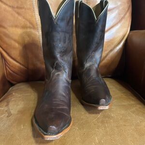 Nocona Brown Leather Western Heeled Boots